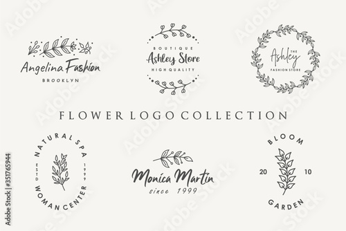 Flower logo collection with minimalist style