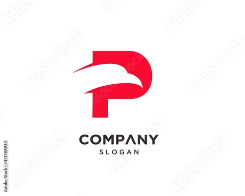 Creative Modern Letter P Bird Logo Design Template