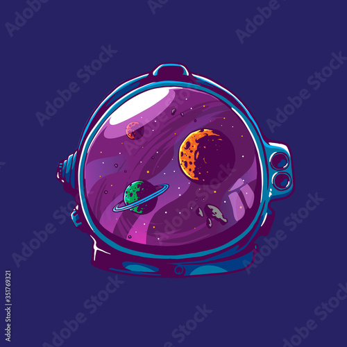 astronaut and space art design