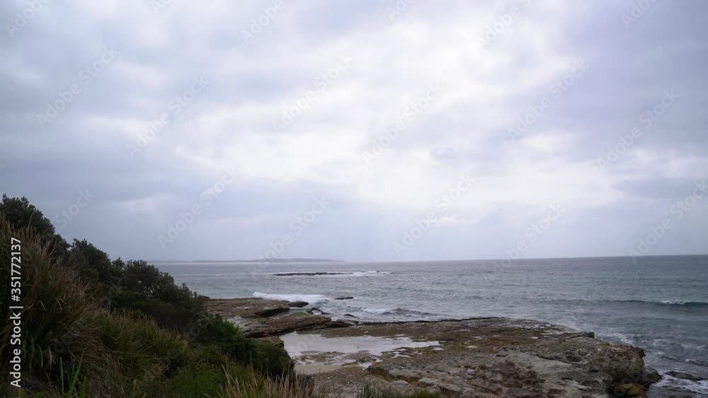 A view on the ocean from a shore. A view on the ocean from a shore.
