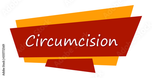 Circumcision - text written on colourful background photo