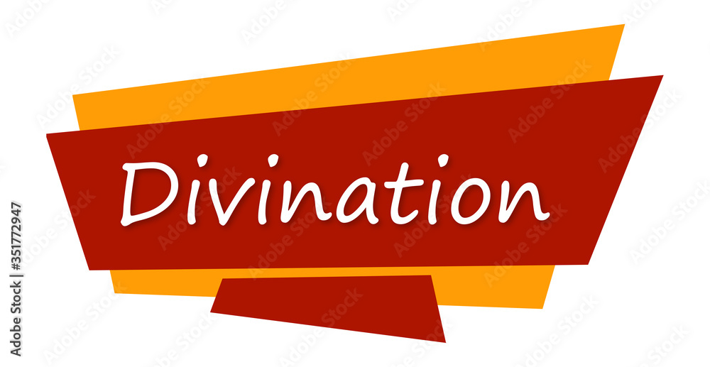 Divination - text written on colourful background Divination - text written on colourful background