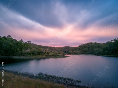 Beautiful Lakeside Sunset with Pastel Colours and Reflections