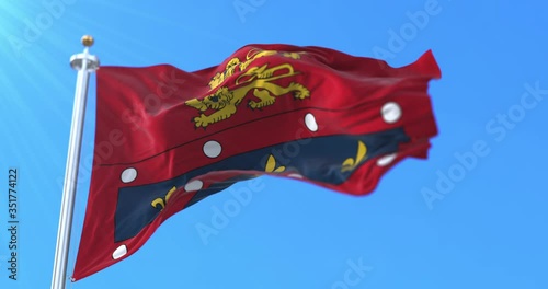 Flag of department of Orne in Normandy region, France. Loop photo