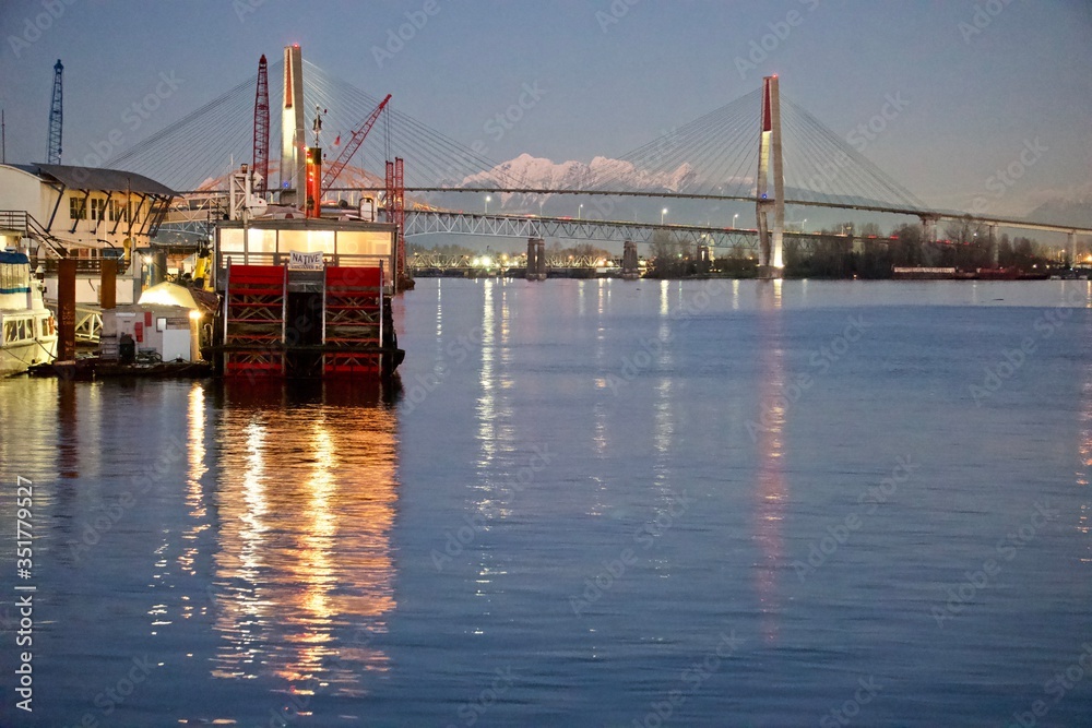 Quayside New Westminster with Pattullo Bridge