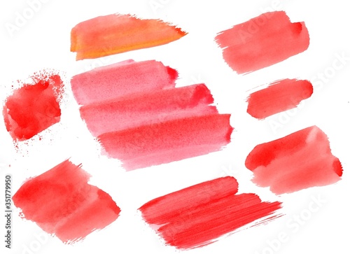 red watercolor stain brush background