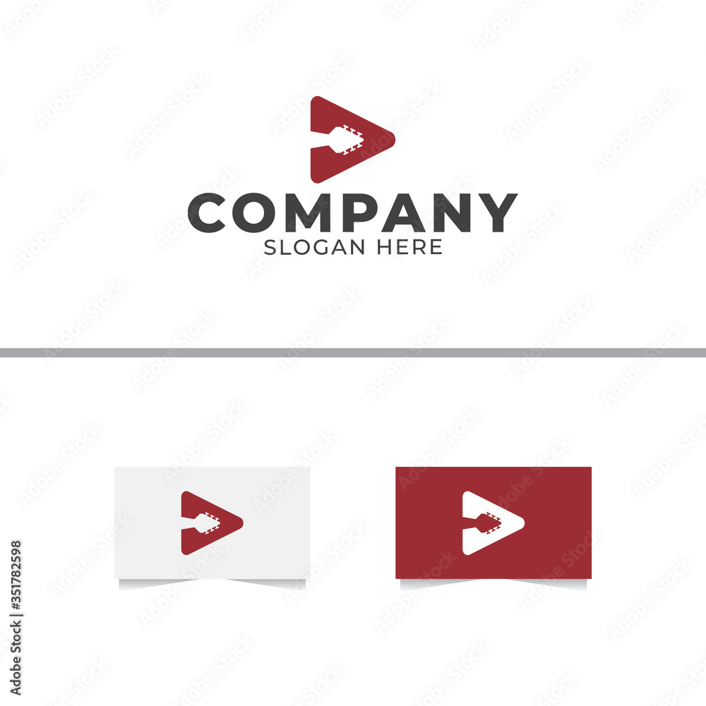 Guitar Play Logo Design Vector Template Guitar Play Logo Design Vector Template