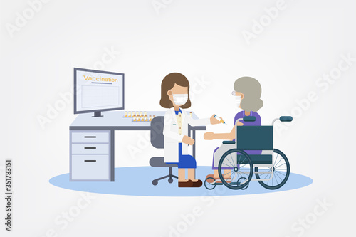 Doctor give vaccine to patient