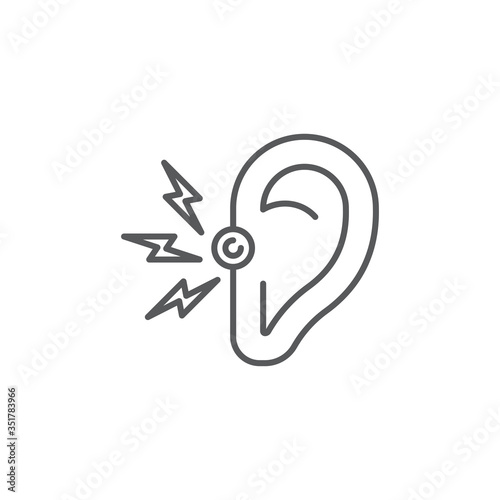 Ear pain vector icon symbol medical isolated on white background