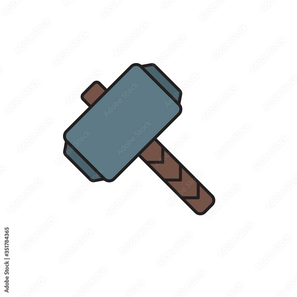 Gaming Hammer vector icon symbol game isolated on white background Gaming Hammer vector icon symbol game isolated on white background