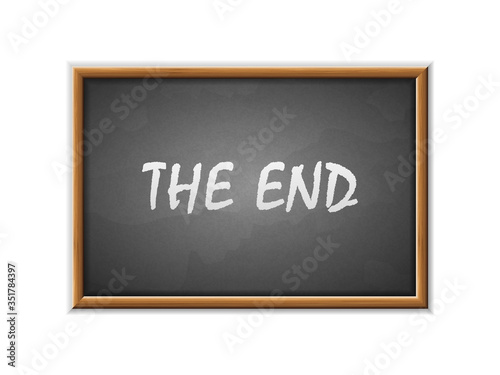 The end written on a blackboard