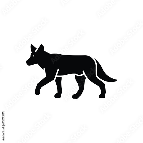 Black solid icon for jackal