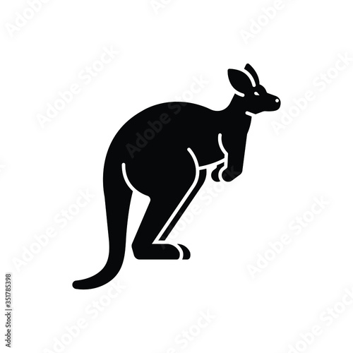 Black solid icon for kangaroo