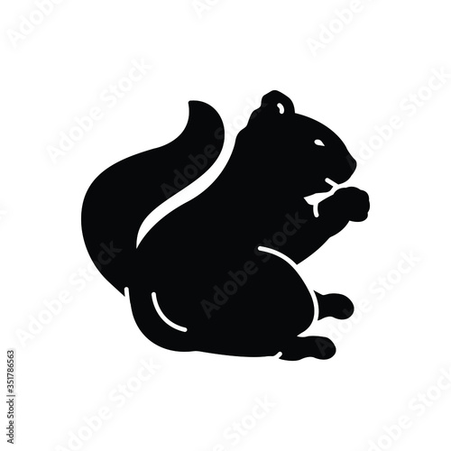 Black solid icon for squirrel 