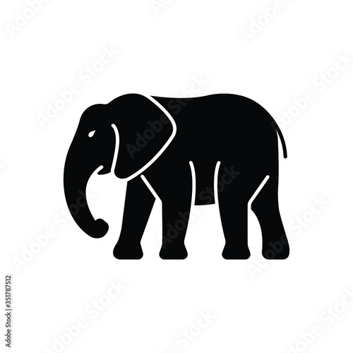 Black solid icon for elephant © WEBTECHOPS