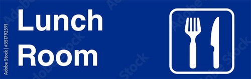 Lunch Room Blue Vector Sign