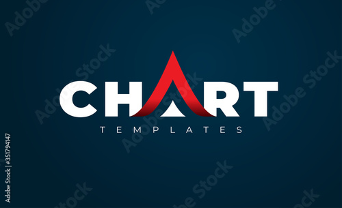 Chart logo up red arrow black background