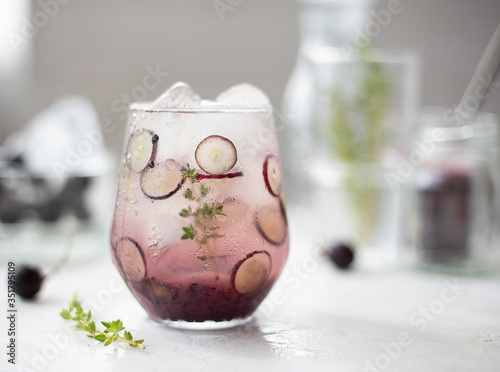summer cocktail with grapes