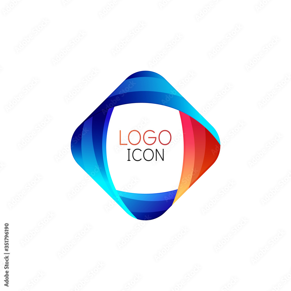 Business trendy geometric square logo design template with bright clean colors Business trendy geometric square logo design template with bright clean colors