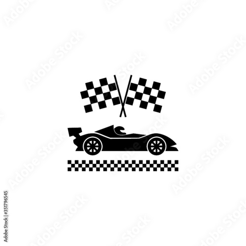 Racing car icon isolated on white background. Formula race car icon