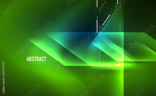 Dynamic neon shiny abstract background. Trendy abstract layout template for business or technology presentation, internet poster or web brochure cover, wallpaper
