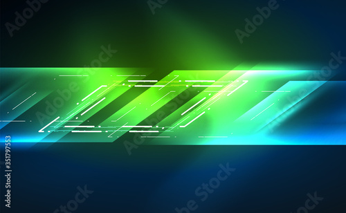 Dynamic neon shiny abstract background. Trendy abstract layout template for business or technology presentation, internet poster or web brochure cover, wallpaper