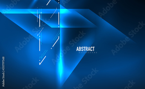Dynamic neon shiny abstract background. Trendy abstract layout template for business or technology presentation, internet poster or web brochure cover, wallpaper