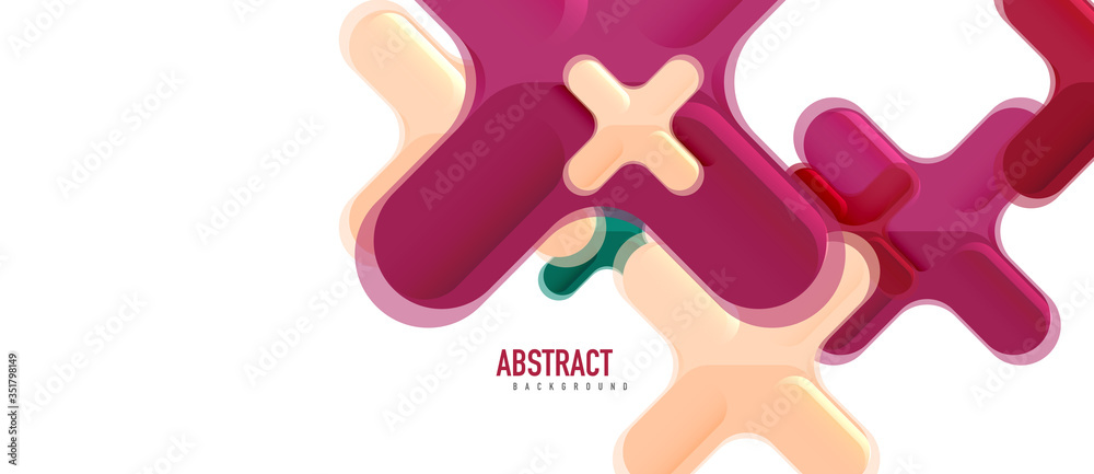 Glossy multicolored plastic style cross composition, x shape design, techno geometric modern abstract background. Trendy abstract layout template Glossy multicolored plastic style cross composition, x shape design, techno geometric modern abstract background. Trendy abstract layout template
