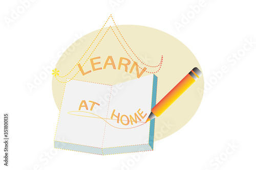 Home learning logo on isolated white background