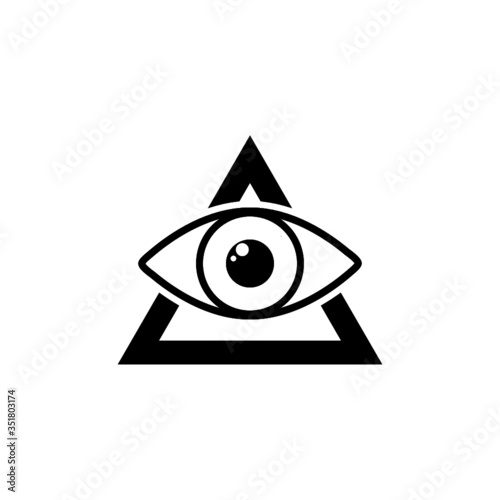 Black Masons symbol All-seeing eye of God icon isolated on white background