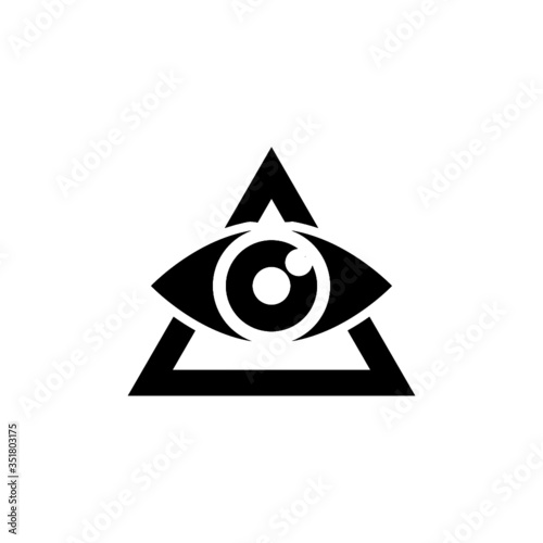 Black Masons symbol All-seeing eye of God icon isolated on white background