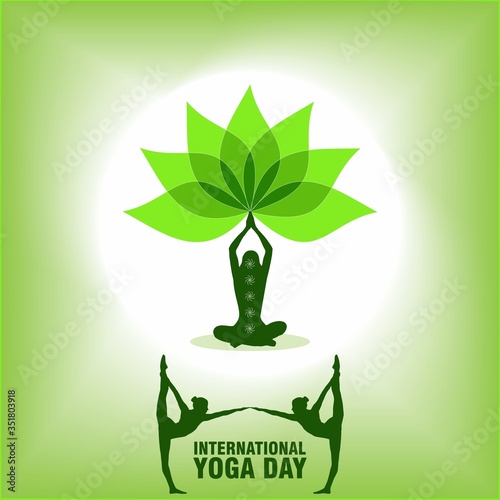21 June International Yoga Day Vector illustration