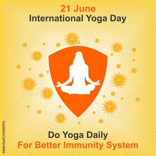 21 June International Yoga Day Vector illustration