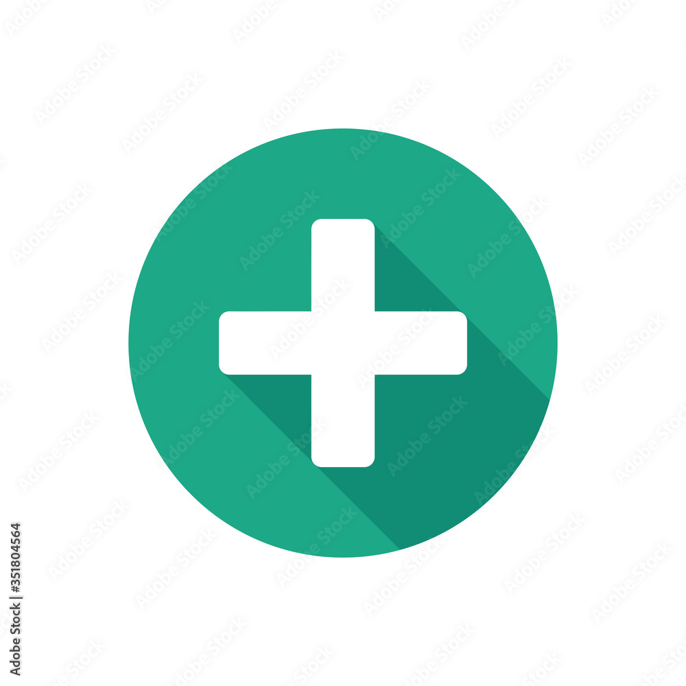 Flat icon plus medical health button vector. For web and application. Flat icon plus medical health button vector. For web and application.