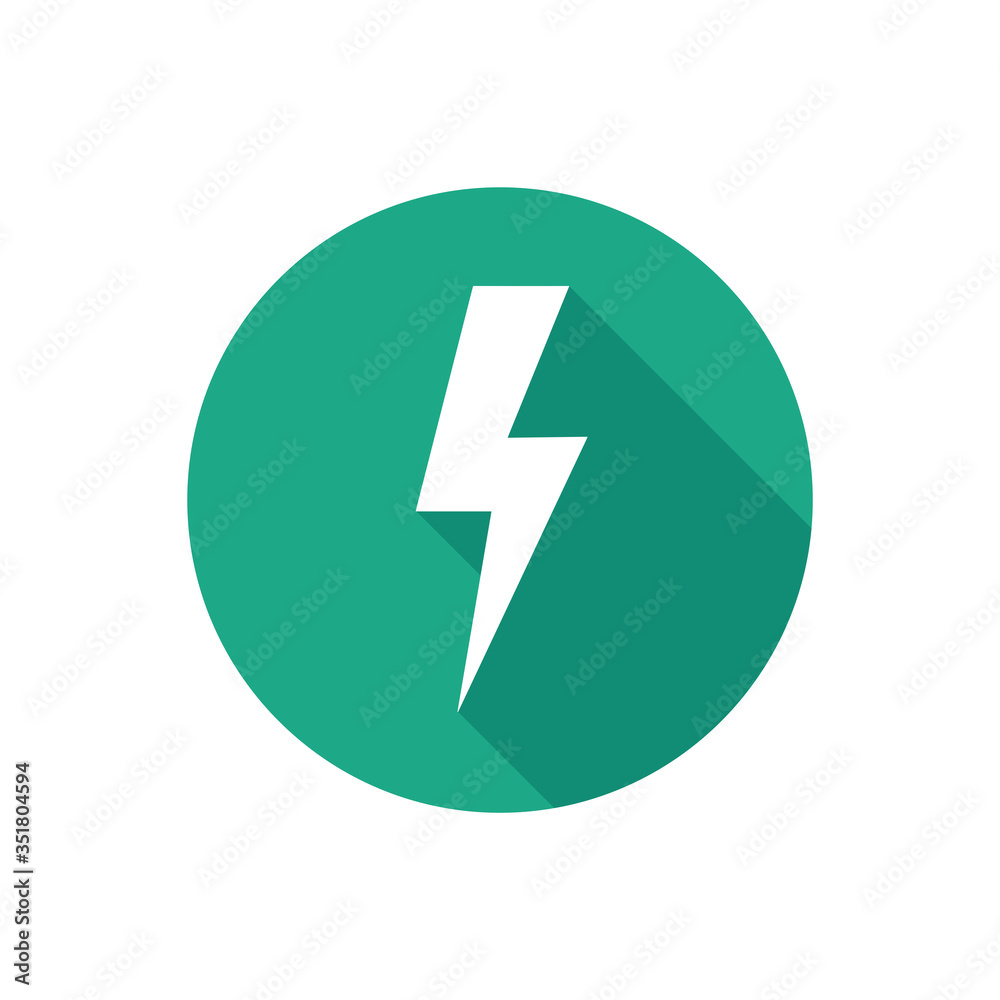 Flat icon thunder and lightning button vector. For web and application. Flat icon thunder and lightning button vector. For web and application.