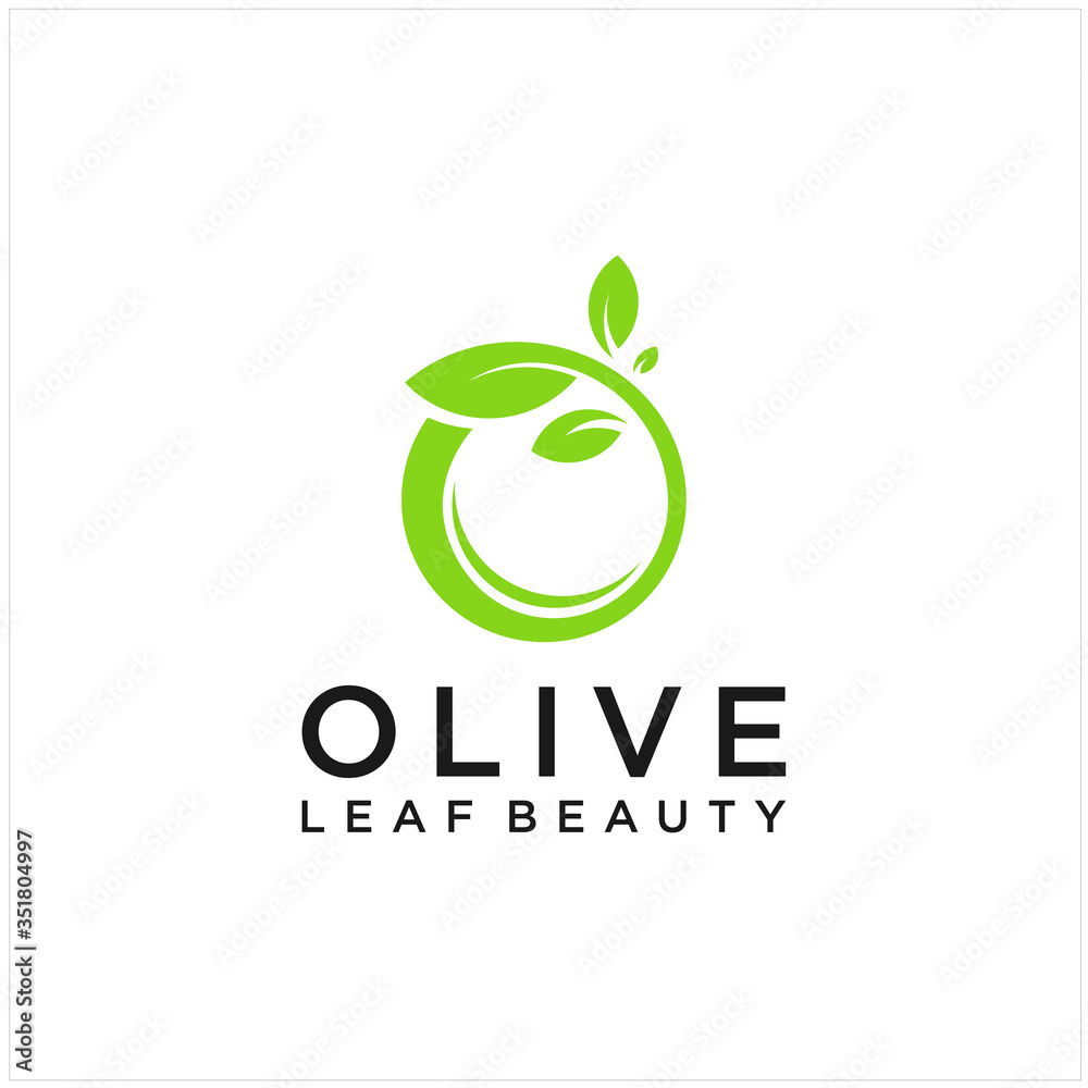 Olive leaf and oil logo design and business cards Premium Vector
