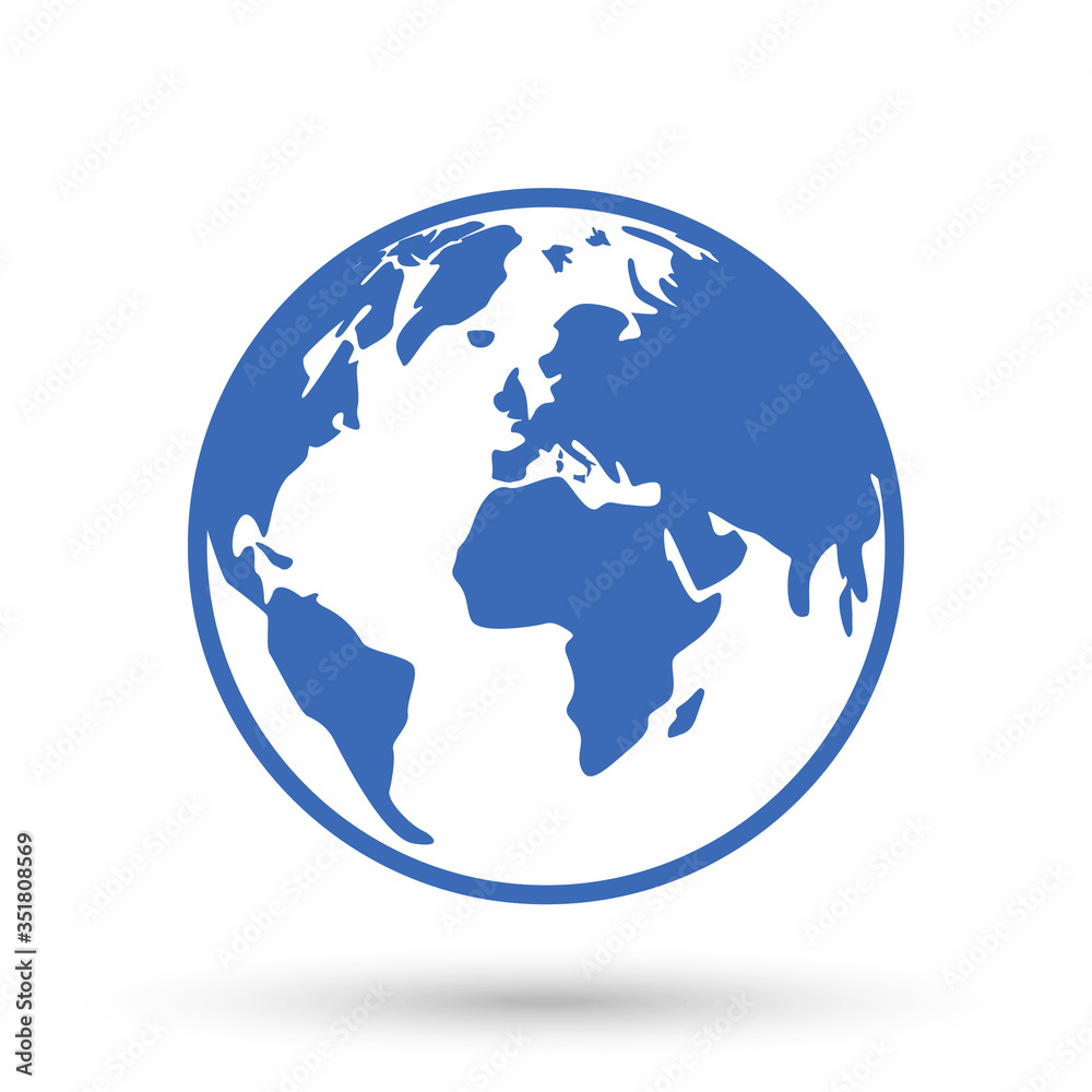 World map on white background. Globe icon. Earth. Vector illustration. World map on white background. Globe icon. Earth. Vector illustration.