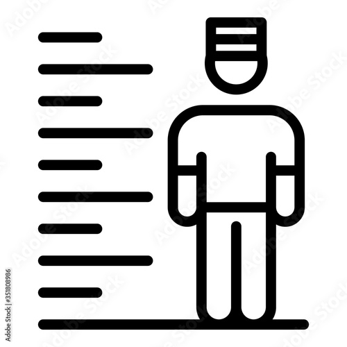 Prison photo icon. Outline prison photo vector icon for web design isolated on white background