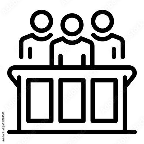 Verdict judgment icon. Outline verdict judgment vector icon for web design isolated on white background