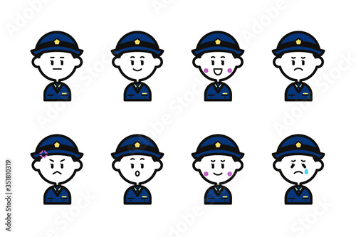 女性警察官のアイコンセット