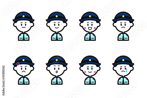 女性警察官のアイコンセット