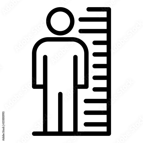 Prison photo height icon. Outline prison photo height vector icon for web design isolated on white background