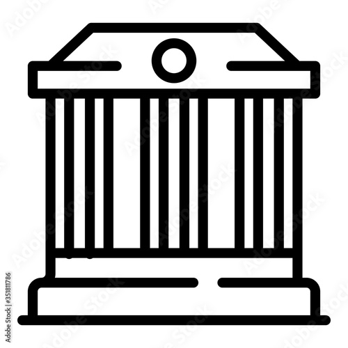 Court house building icon. Outline court house building vector icon for web design isolated on white background