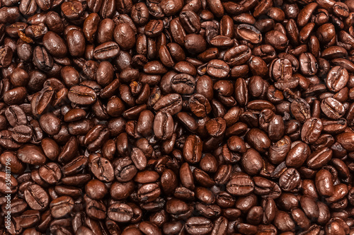 Textur von ganzen Kaffeebohnen