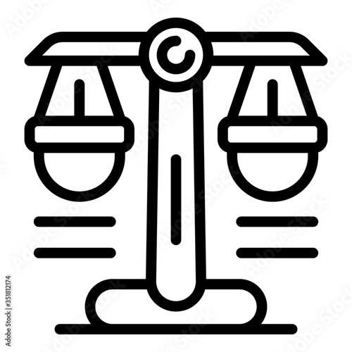 Notary judge balance icon. Outline notary judge balance vector icon for web design isolated on white background