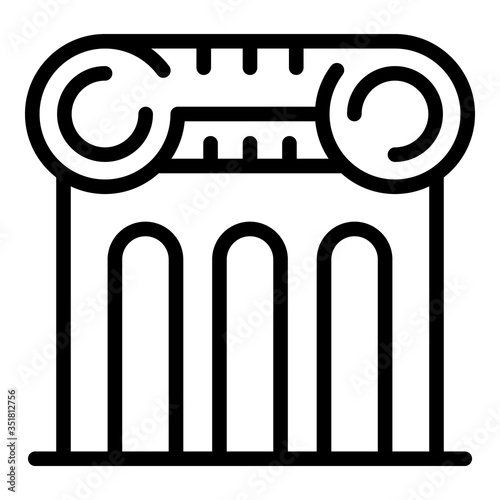 Notary column building icon. Outline notary column building vector icon for web design isolated on white background