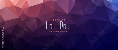 abstract low poly shiny banner background design photo