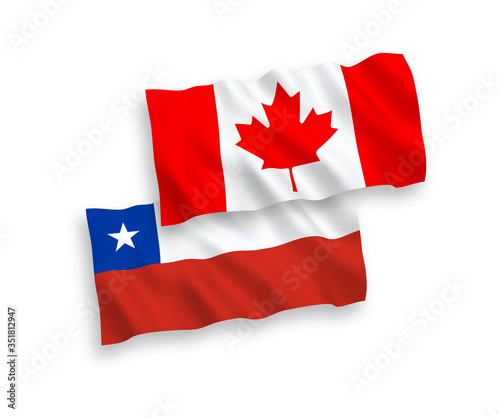 Flags of Canada and Chile on a white background