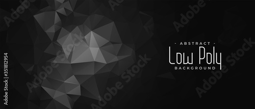 triangular low poly dark abstract banner design