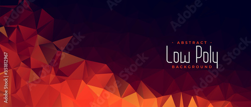 abstract low poly banner design with triangle shapes